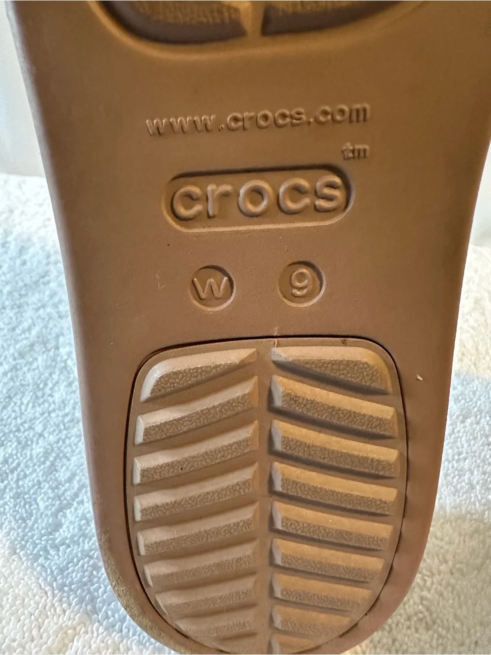 Crocs Brooklyn Double Strap Slide Sandals Taupe Womens Size 9 Comfort EVA - Picture 7 of 7
